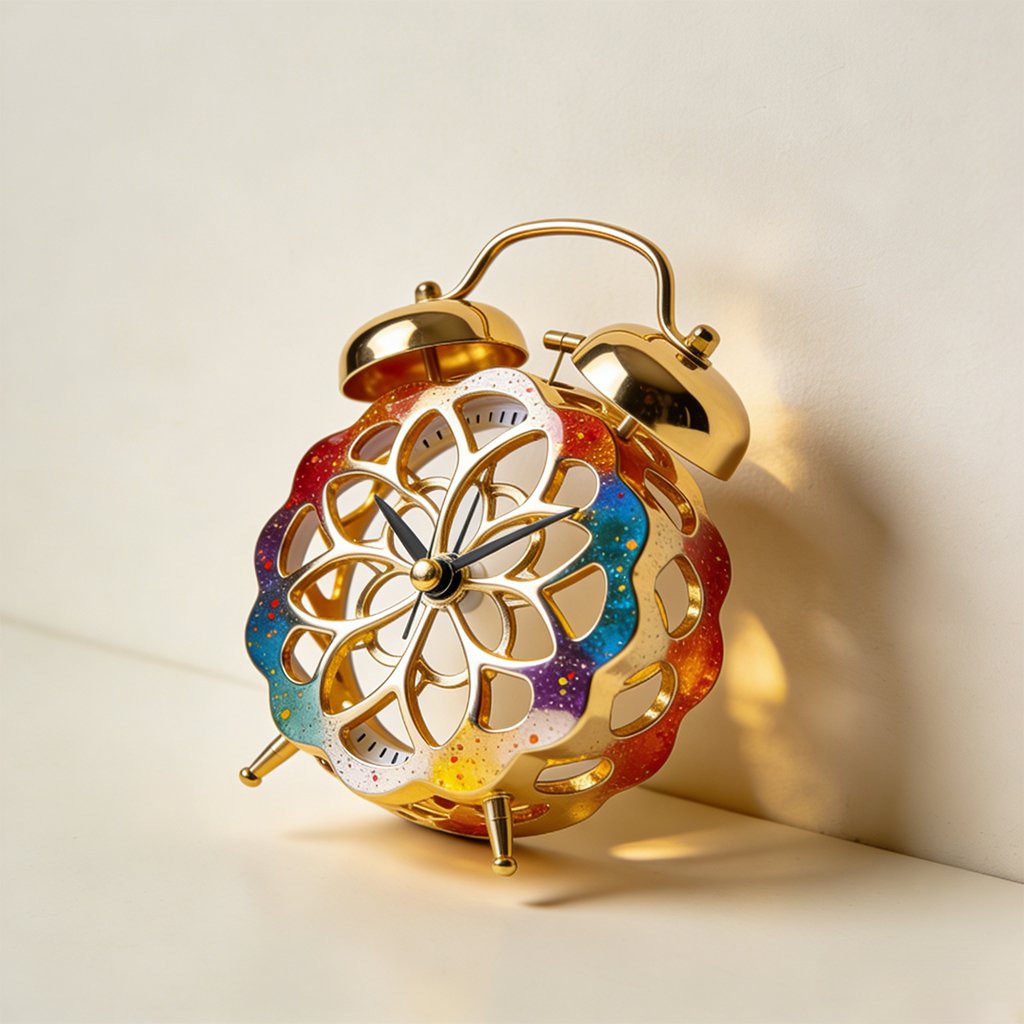 Schlichter Tischwecker im modernen Design auf einem Schreibtisch