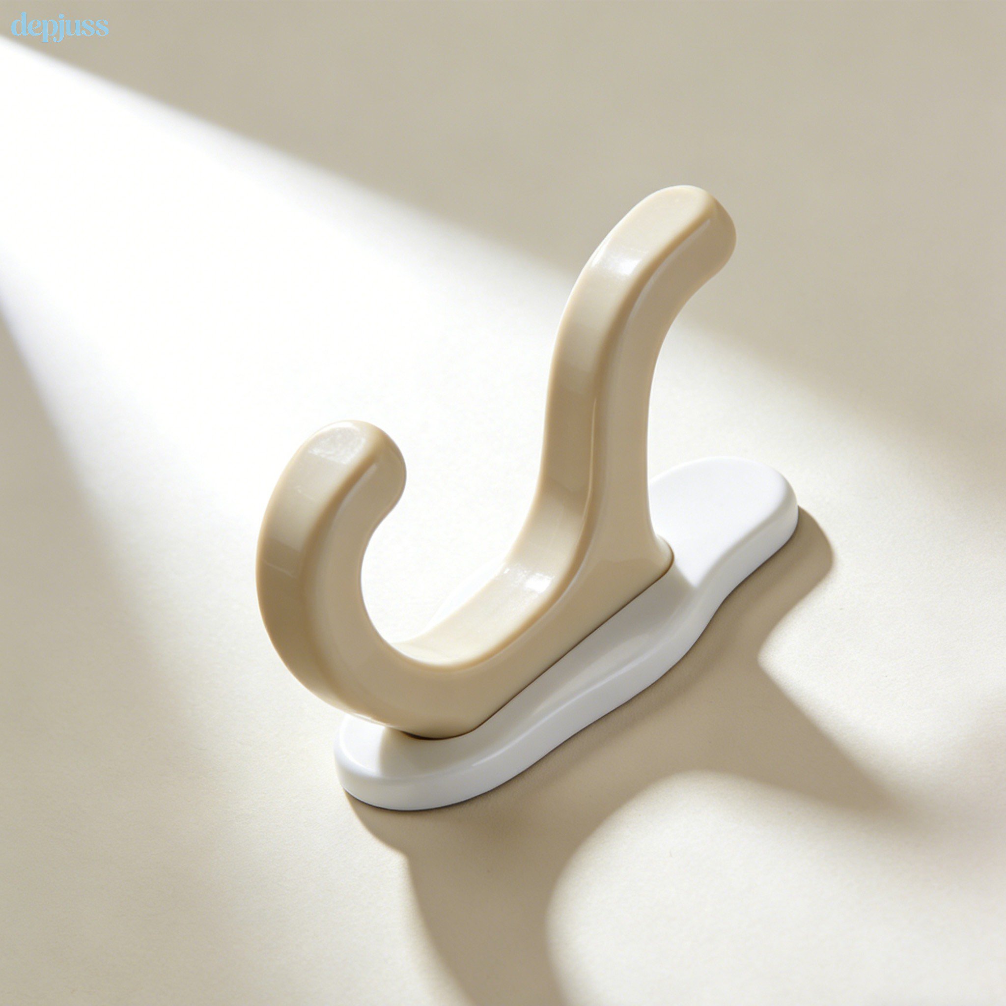 Over the door hooks holding towels and bags