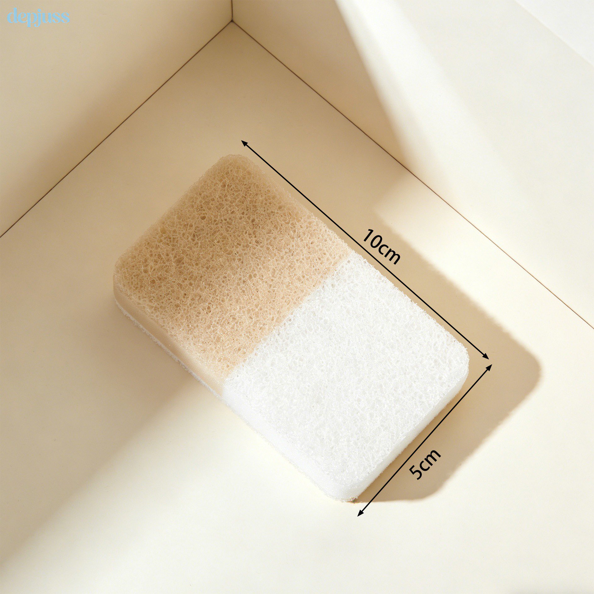 Close-up of textured cleaning sponge