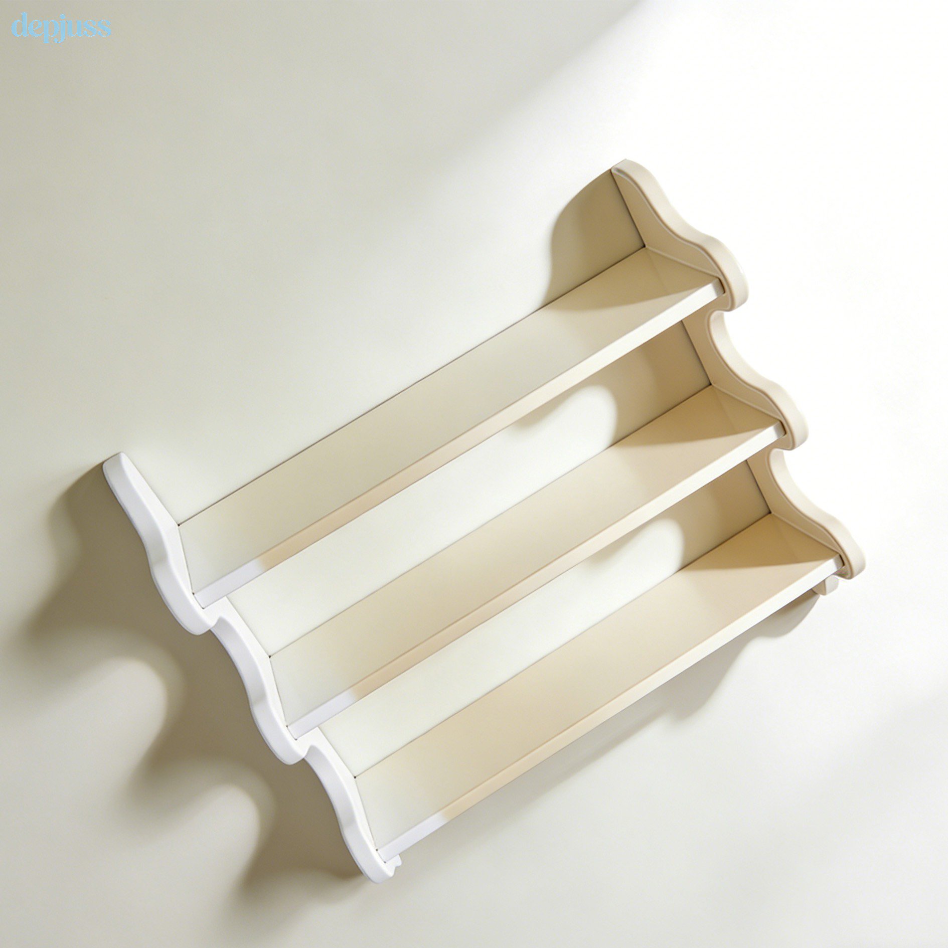 Space-saving tiered shelf for clothes organization