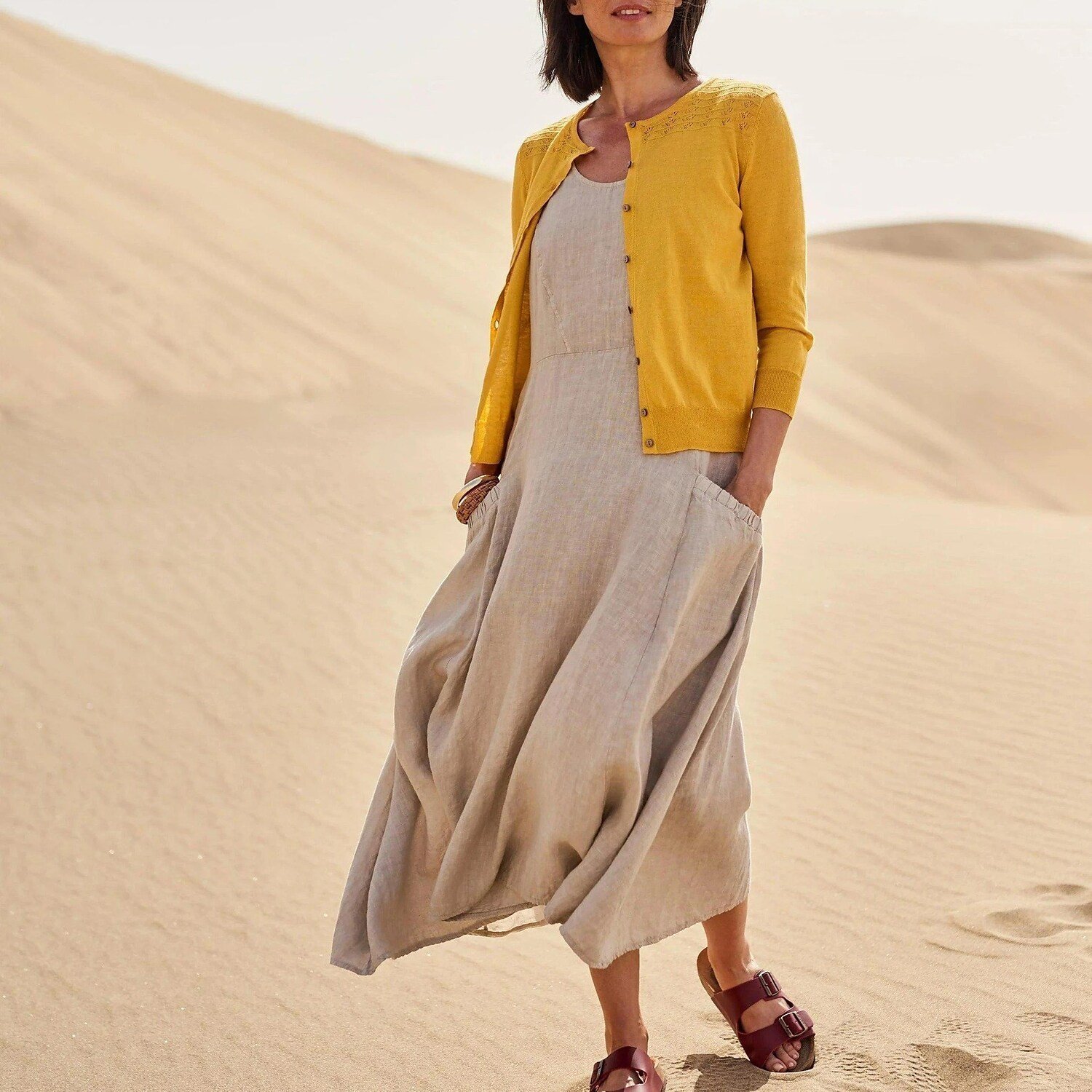 🔥50% Off Sale! Women's Sleeveless Cotton And Linen Dress