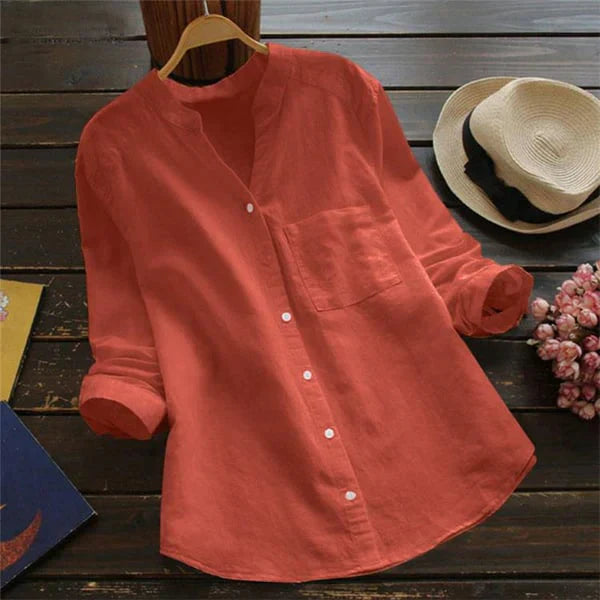 Casual Linen-Cotton Blouse