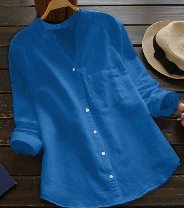 Casual Linen-Cotton Blouse