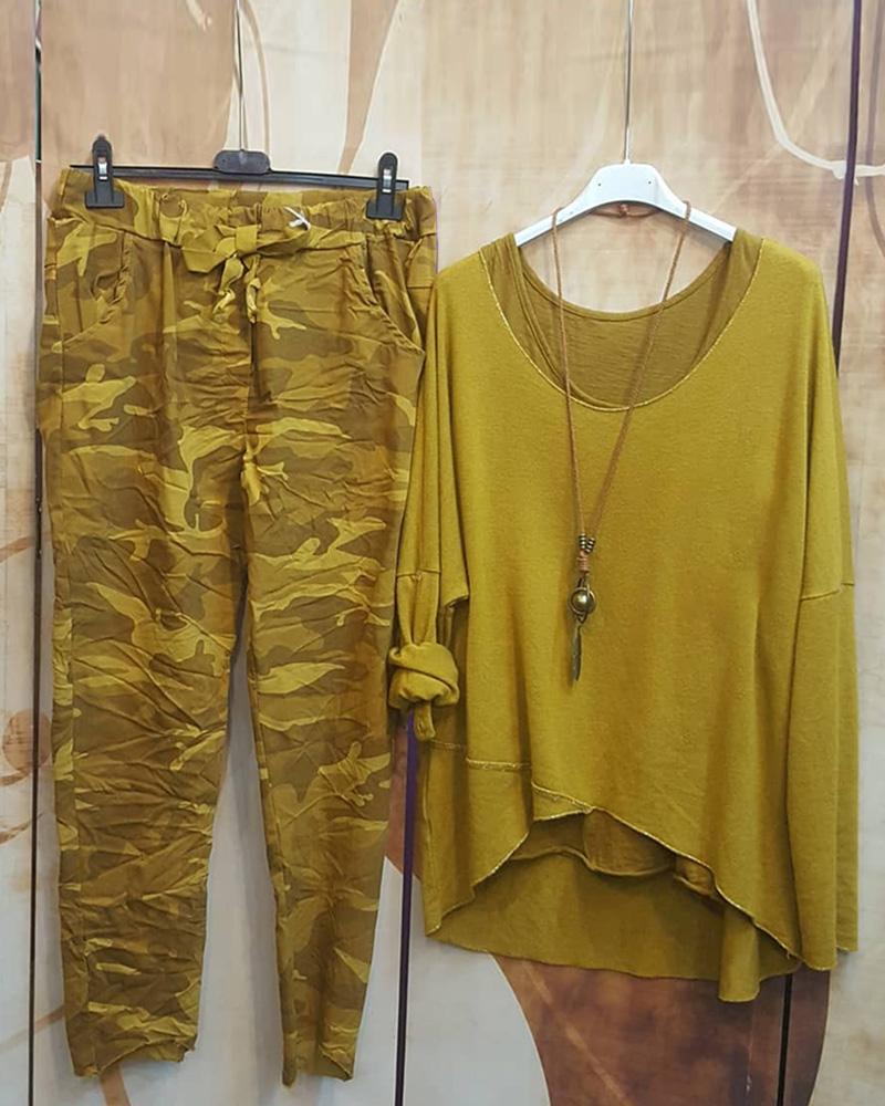 Summer Round Neck Comfortable Two Piece Suit