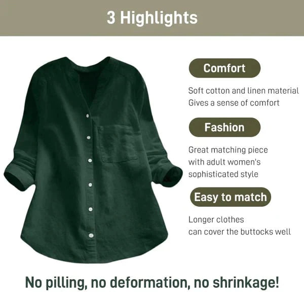Casual Linen-Cotton Blouse