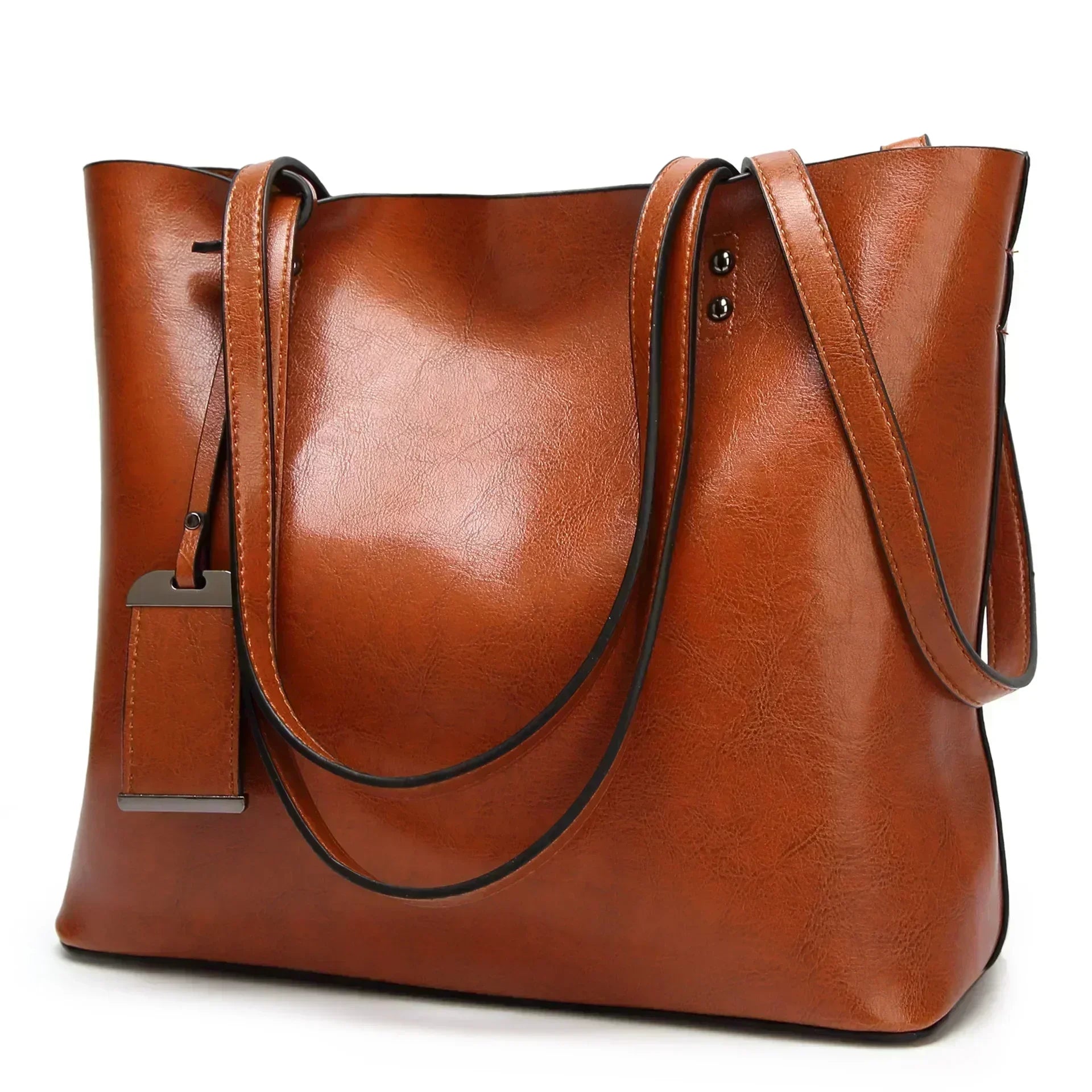 LEATHER CROSSBODY TOTE BAG