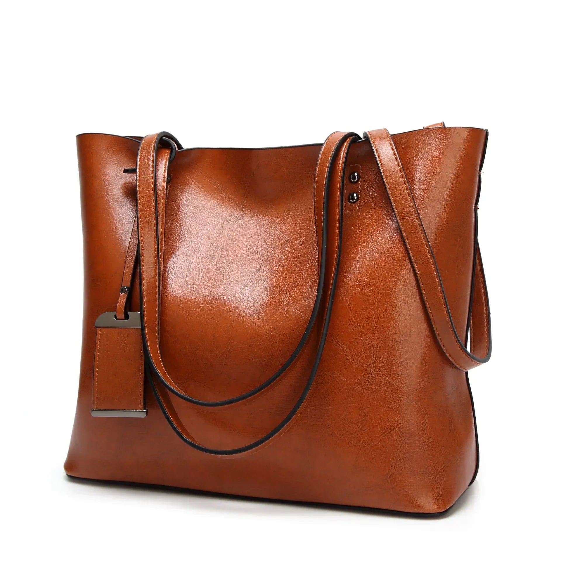 LEATHER CROSSBODY TOTE BAG