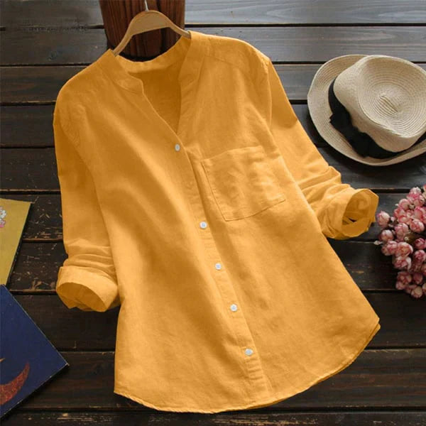 Casual Linen-Cotton Blouse