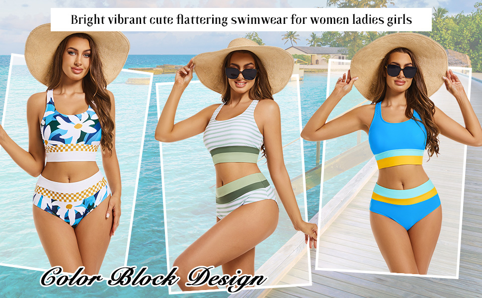 different color bikini show
