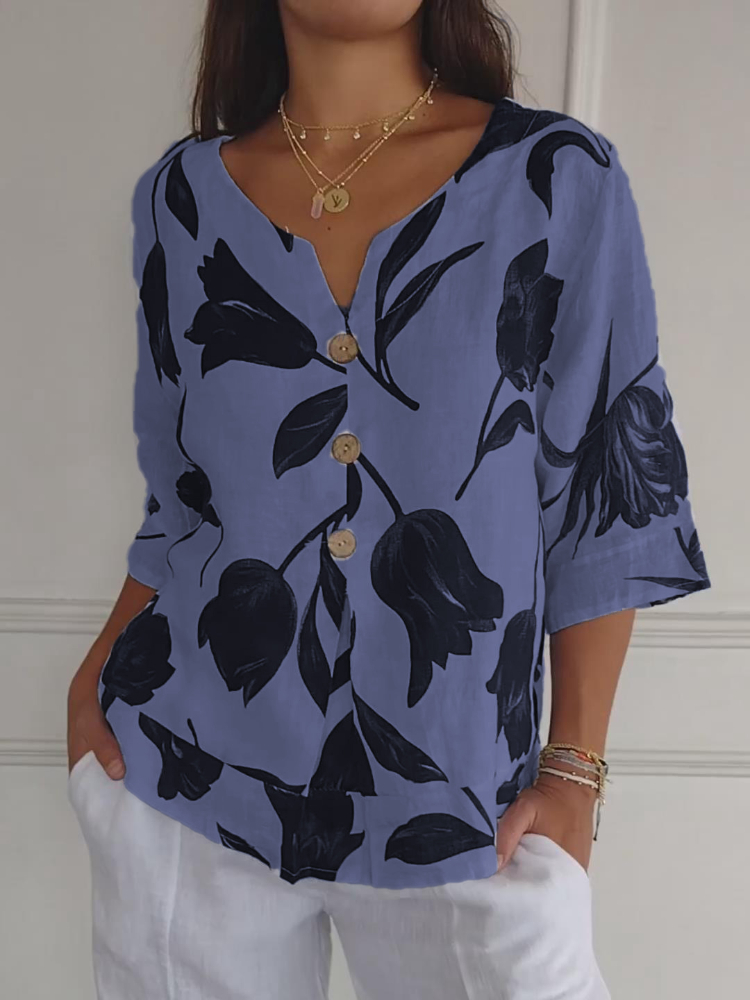 🔥HOT SALES 49% OFF🌷Printed V-neck Tunic Top🌷