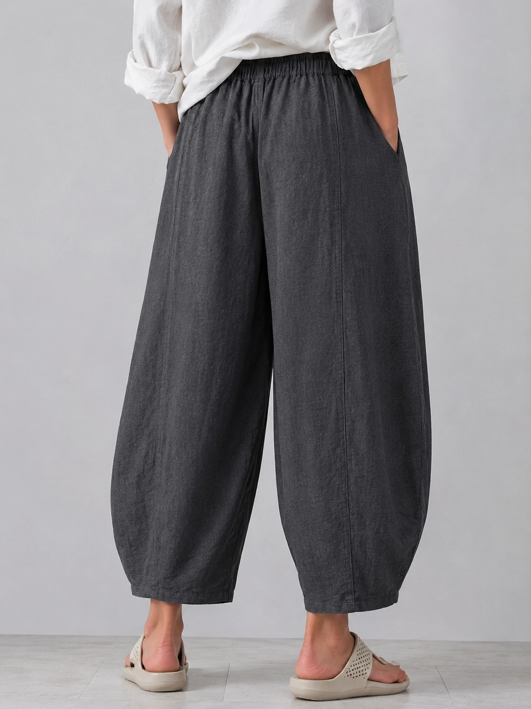 Loose-fit Cotton-linen Casual Harem Pants