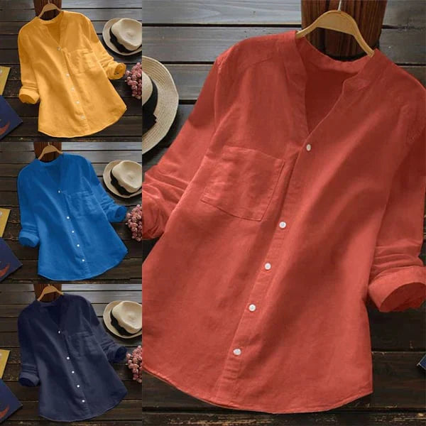Casual Linen-Cotton Blouse