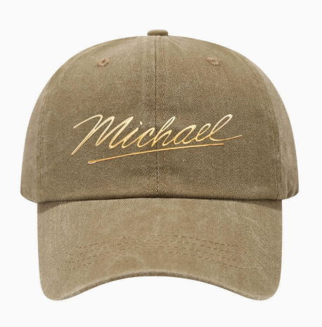 Michael Jackson Signature Baseball Cap, Washed  Vintage Dad Hat, Casual Embroidered Cotton Cap for Fans