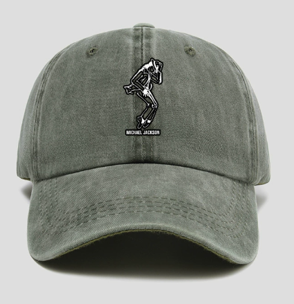 Michael Jackson Moonwalk Silhouette Baseball Cap, MJ Dance Embroidered Dad Hat for Fans