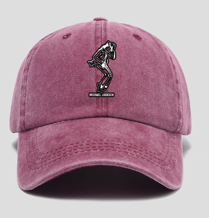 Michael Jackson Moonwalk Silhouette Baseball Cap, MJ Dance Embroidered Dad Hat for Fans