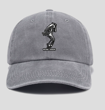 Michael Jackson Moonwalk Silhouette Baseball Cap, MJ Dance Embroidered Dad Hat for Fans