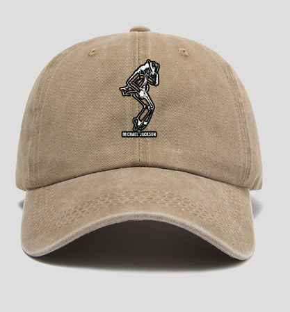 Michael Jackson Moonwalk Silhouette Baseball Cap, MJ Dance Embroidered Dad Hat for Fans
