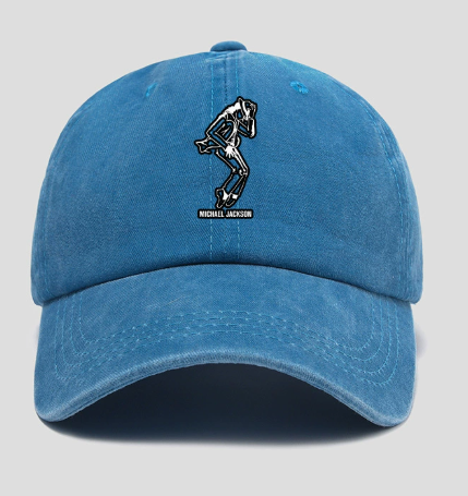 Michael Jackson Moonwalk Silhouette Baseball Cap, MJ Dance Embroidered Dad Hat for Fans
