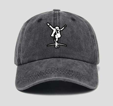 Michael Jackson Smooth Criminal Lean Silhouette Baseball Cap, MJ Dance Embroidered Dad Hat for Fans