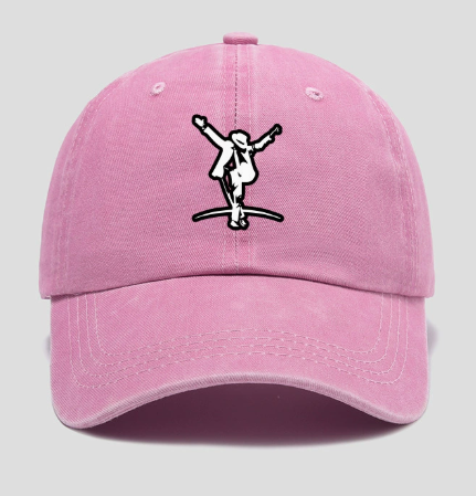 Michael Jackson Smooth Criminal Lean Silhouette Baseball Cap, MJ Dance Embroidered Dad Hat for Fans