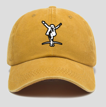 Michael Jackson Smooth Criminal Lean Silhouette Baseball Cap, MJ Dance Embroidered Dad Hat for Fans