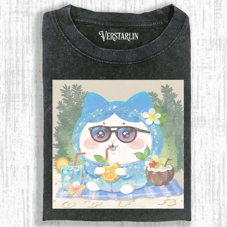 Cute Cartoon Graffiti Print Casual Top
