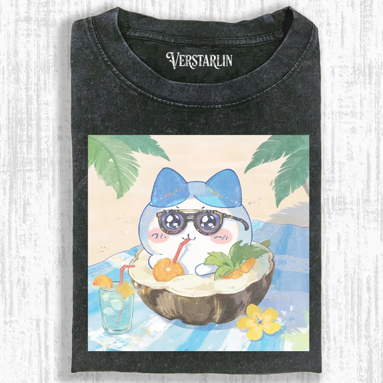 Cute Cartoon Graffiti Print Casual Top