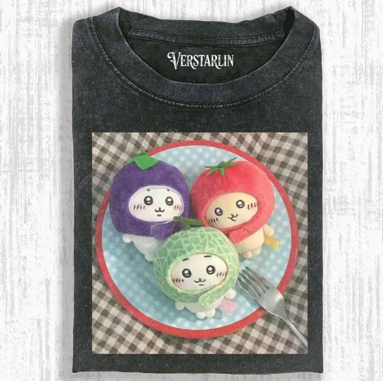 Cute Cartoon Graffiti Print Casual Top