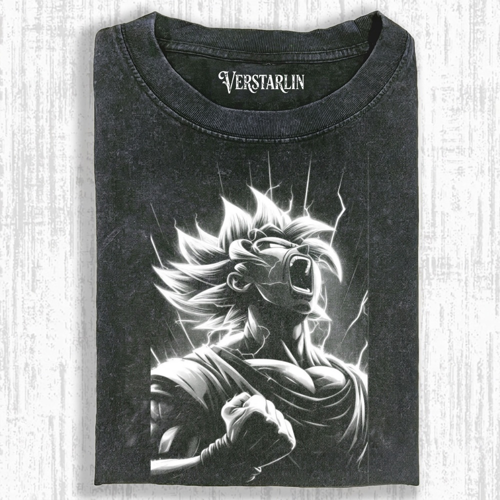 Vintage Washed Goku Ultra Instinct Graphic T-Shirt - Dragon Ball Z Streetwear Tee