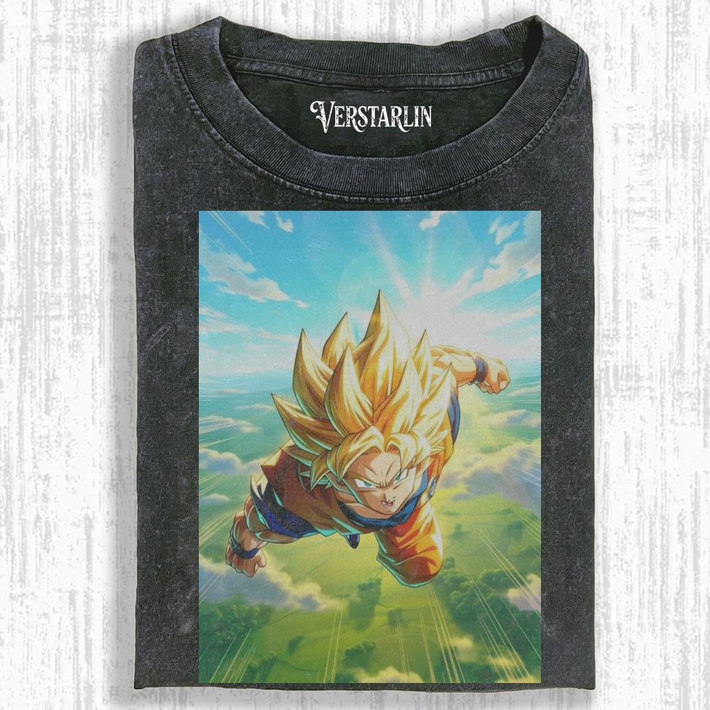 Vintage Washed Goku Ultra Instinct Graphic T-Shirt - Dragon Ball Z Streetwear Tee