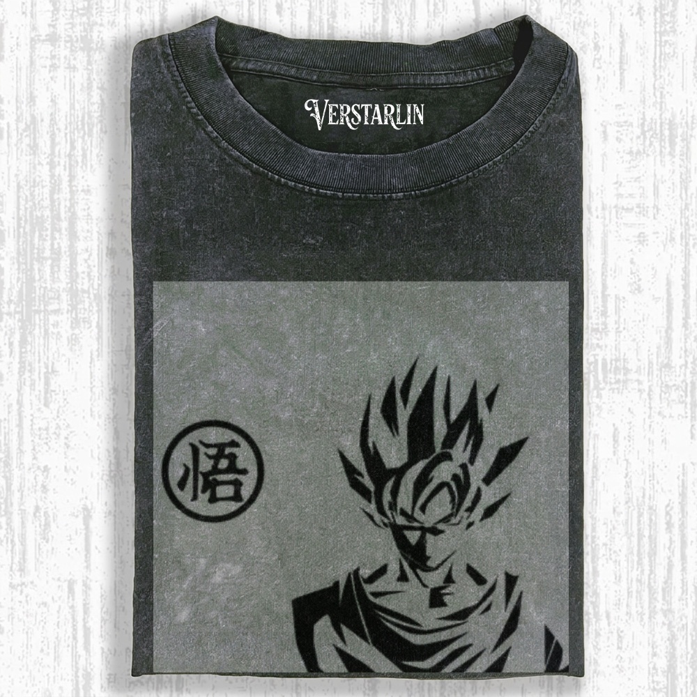 Vintage Washed Goku Ultra Instinct Graphic T-Shirt - Dragon Ball Z Streetwear Tee
