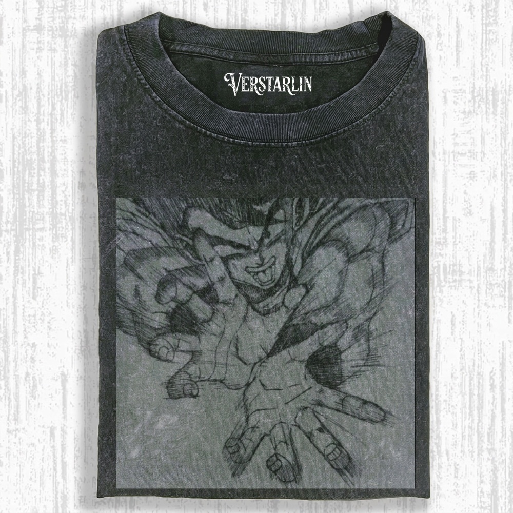 Vintage Washed Goku Ultra Instinct Graphic T-Shirt - Dragon Ball Z Streetwear Tee