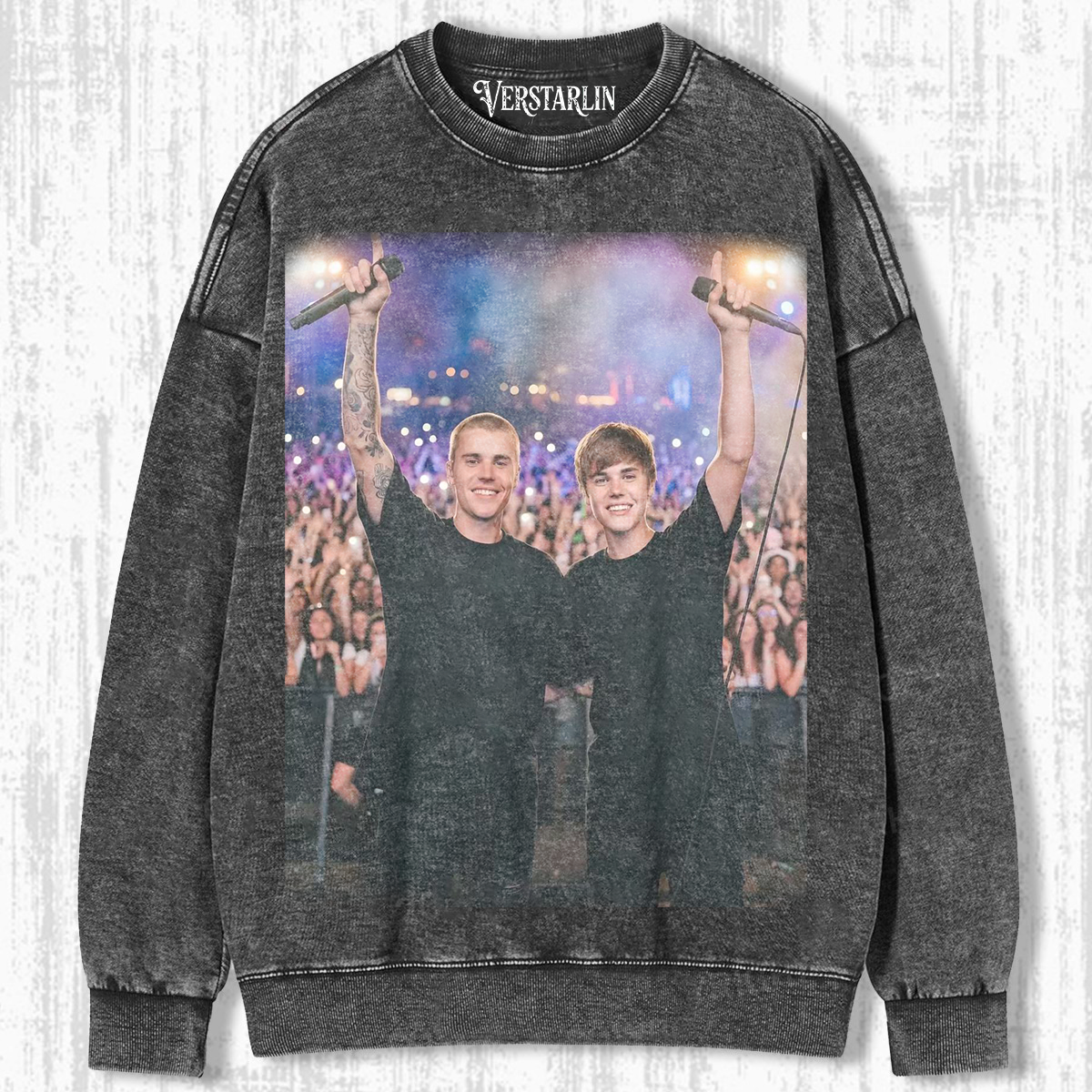 Coachella Vibes Justin Bieber Then & Now Stage Cheer Graphic