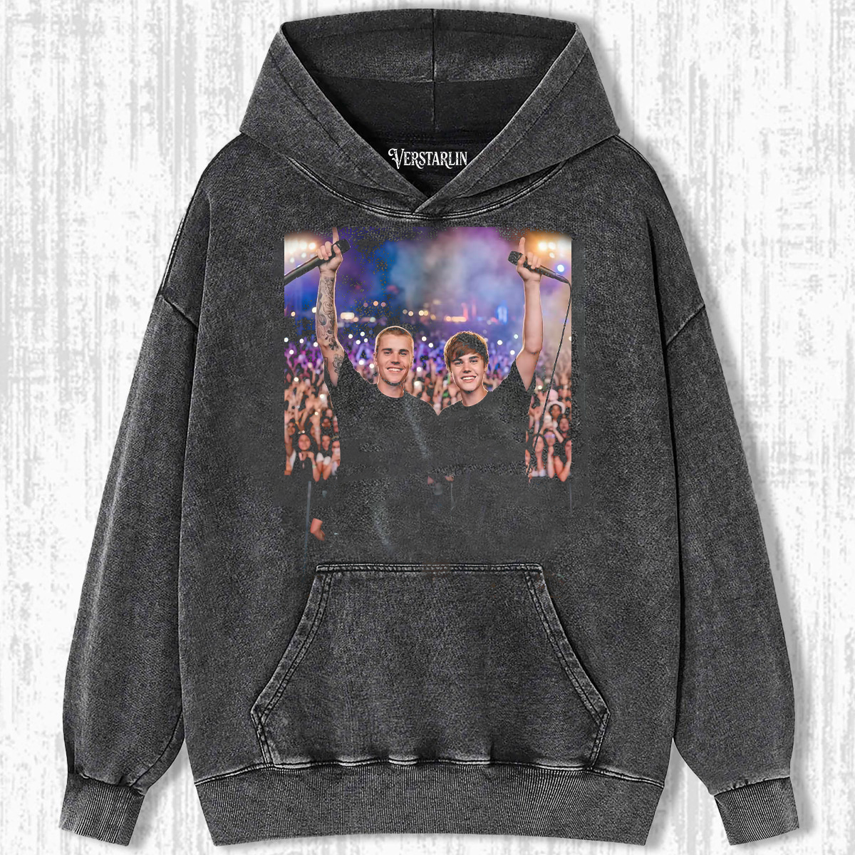 Coachella Vibes Justin Bieber Then & Now Stage Cheer Graphic