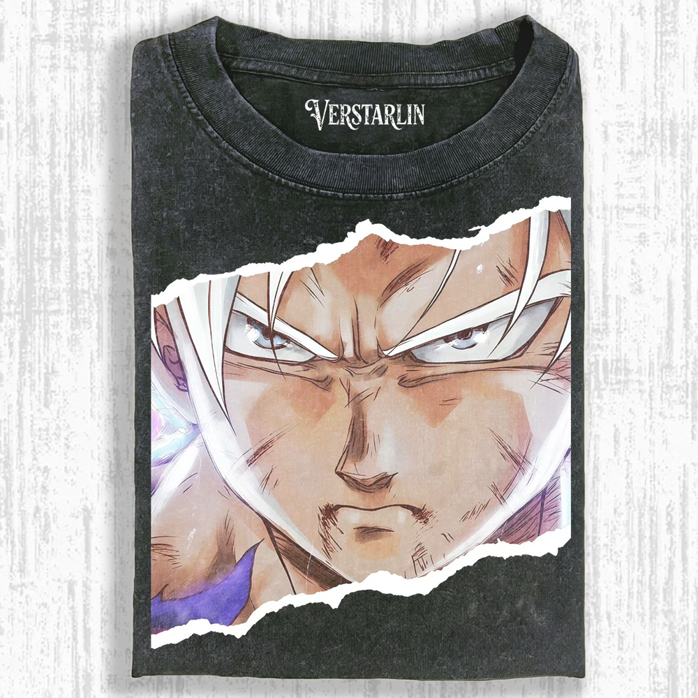 Vintage Washed Goku Ultra Instinct Graphic T-Shirt - Dragon Ball Z Streetwear Tee