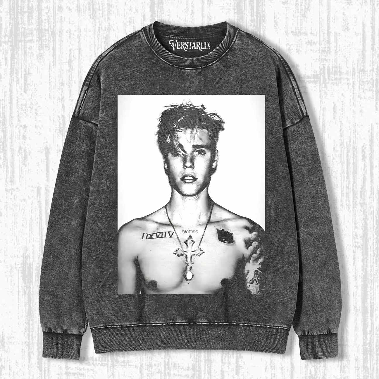 Coachella Edgy Vibe Justin Bieber Black & White Tattoo Photo Print 
