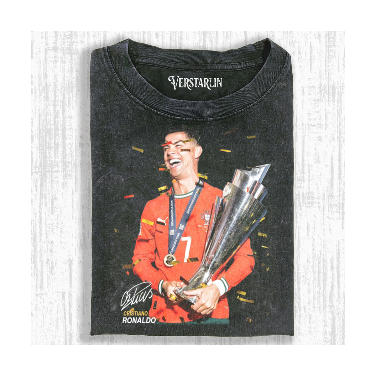 Cristiano Ronaldo Portugal Trophy Celebration Graphic Tee