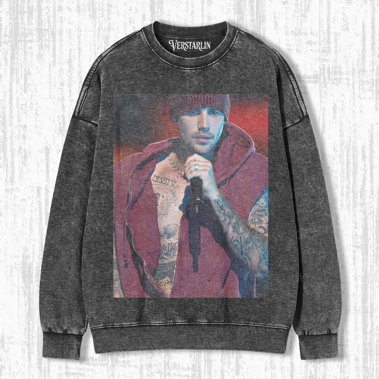Coachella Red Stage Justin Bieber Maroon Hoodie Tattoo Graphic