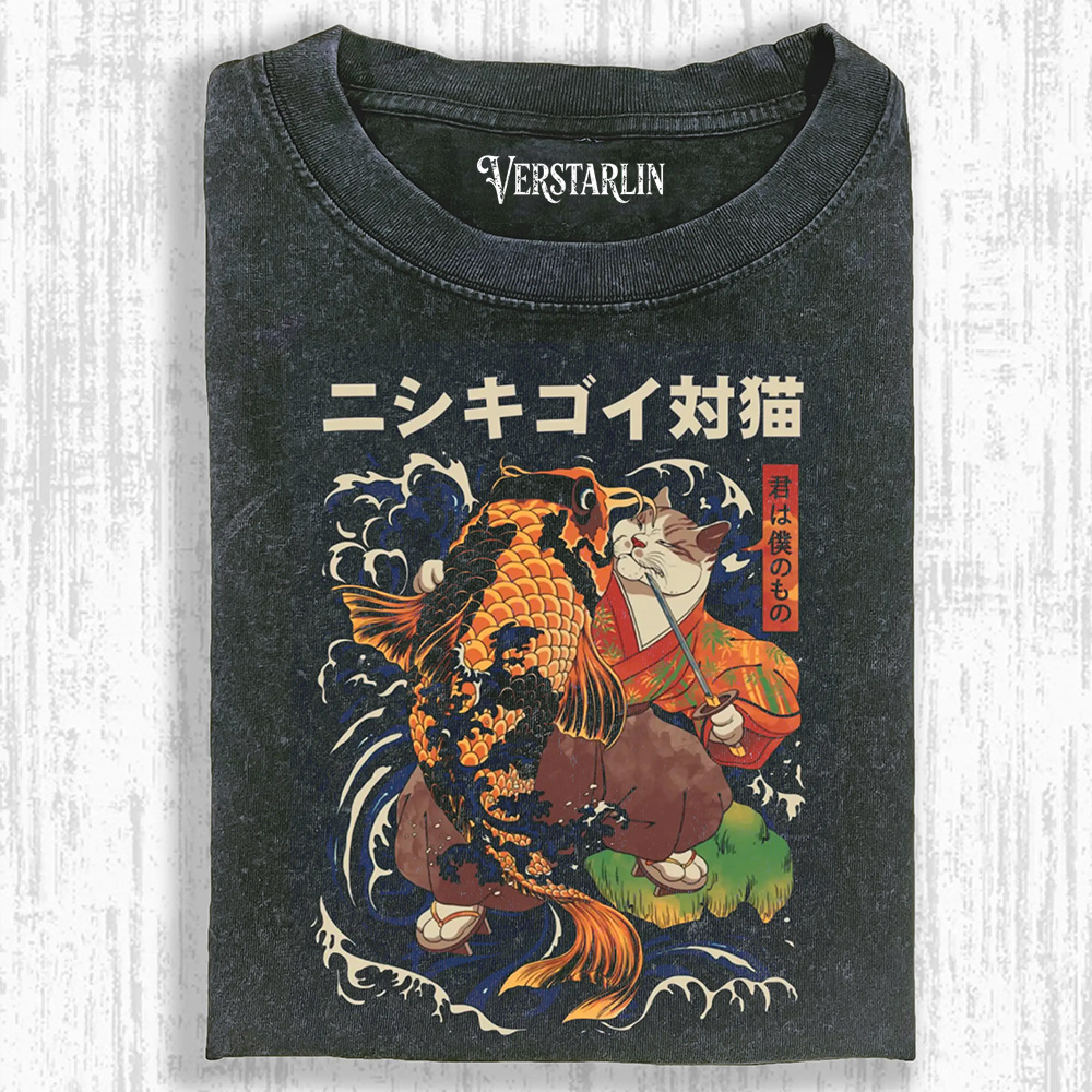 THE CAT AND THE KOI T-SHIRT