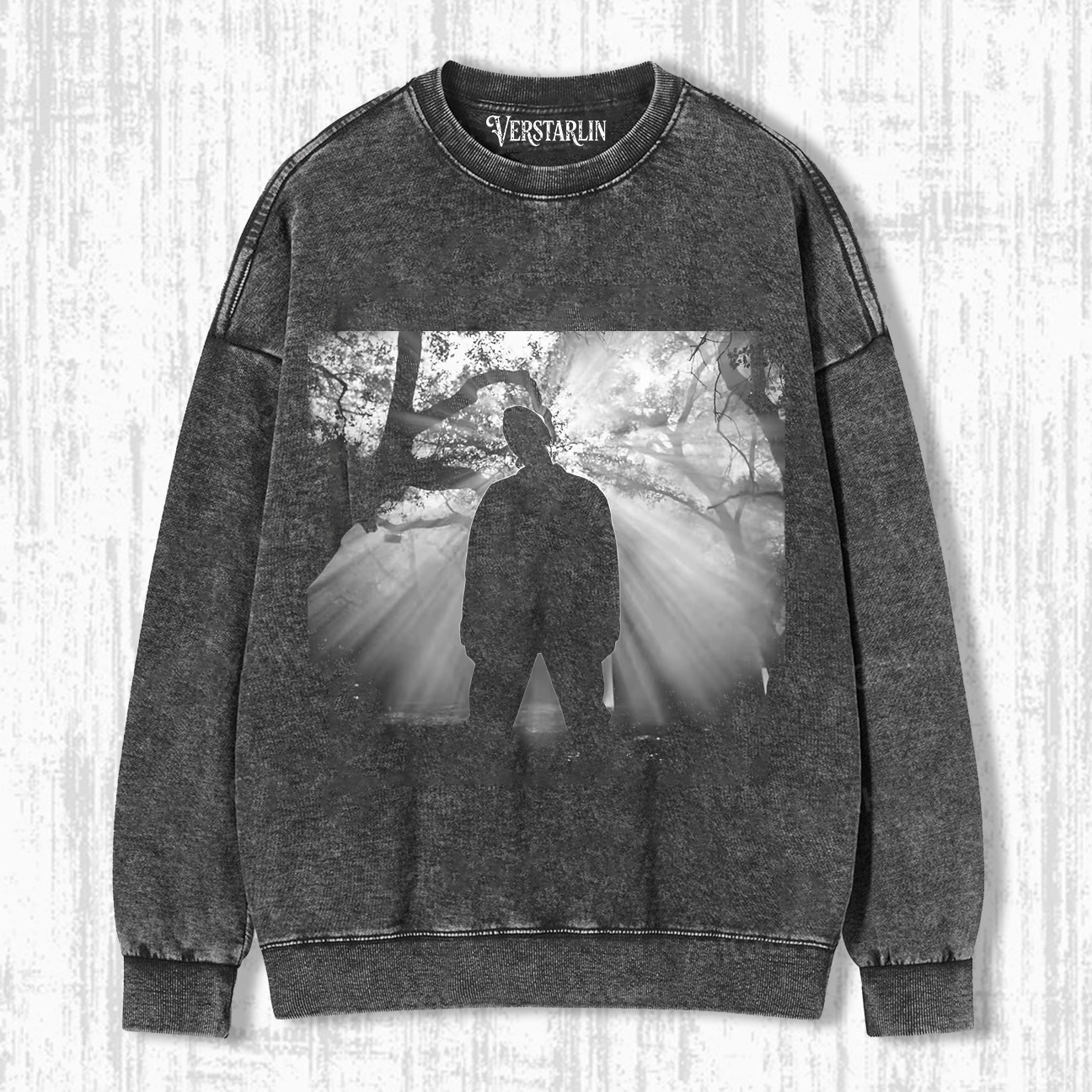 Coachella Forest Vibe Black & White Sunlight Silhouette Print