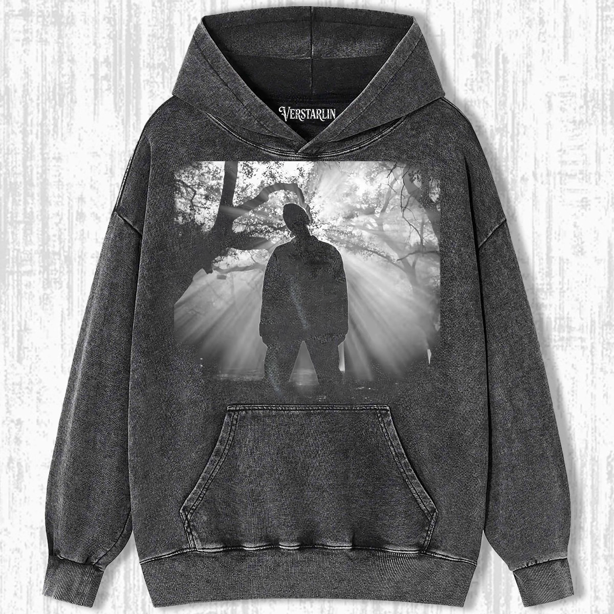 Coachella Forest Vibe Black & White Sunlight Silhouette Print