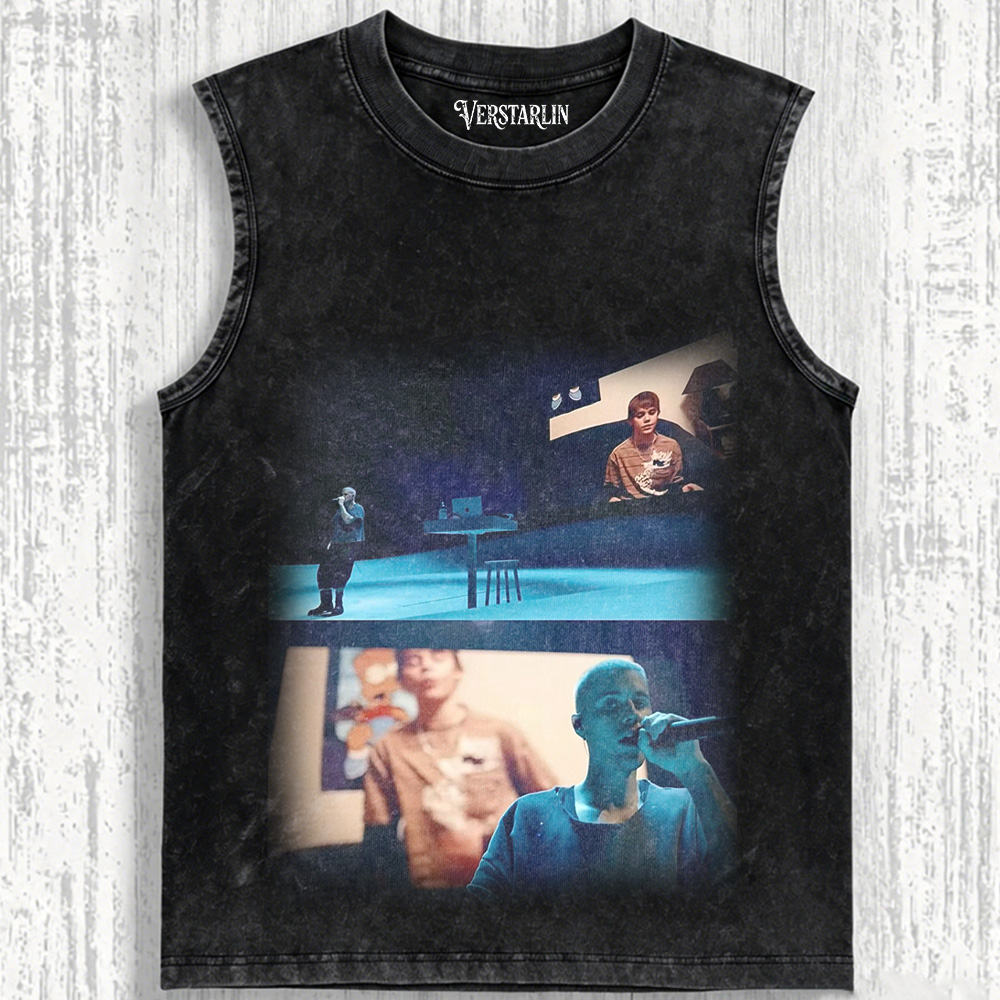 Justin Bieber Tour Montage Hoodie | Live Performance Collage Vintage Washed Sweatshirt