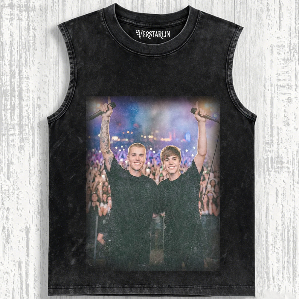 Coachella Vibes Justin Bieber Then & Now Stage Cheer Graphic