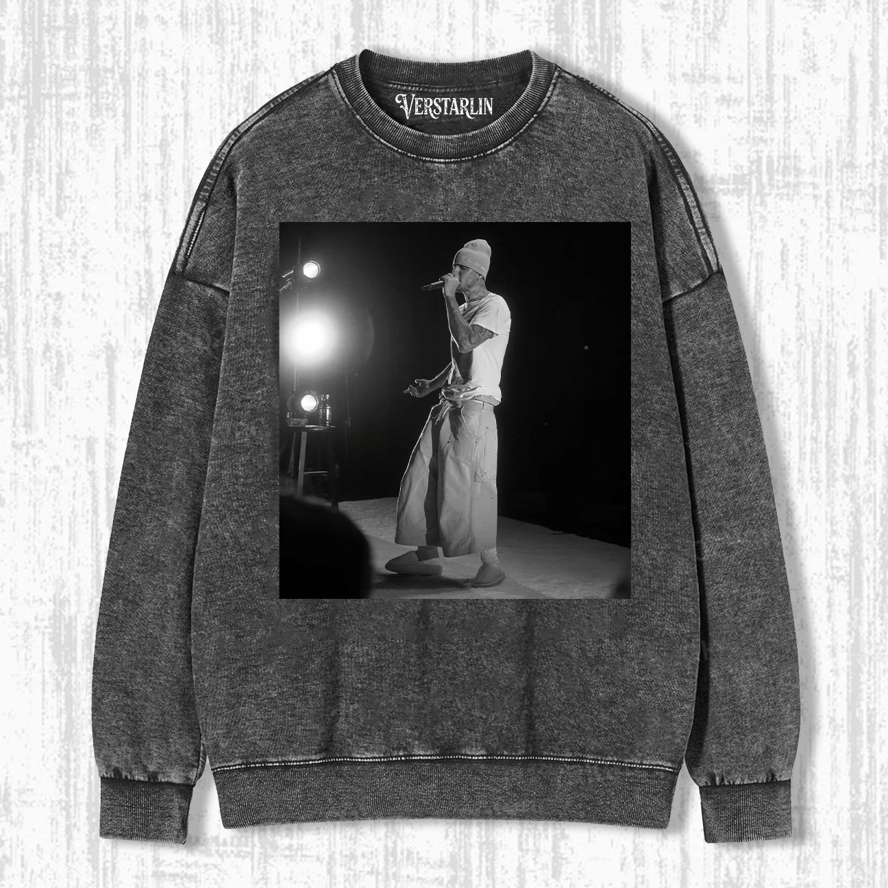 Justin Bieber x Friends Vintage Hoodie | Y2K Rapper Collab Photo Washed Black Sweatshirt