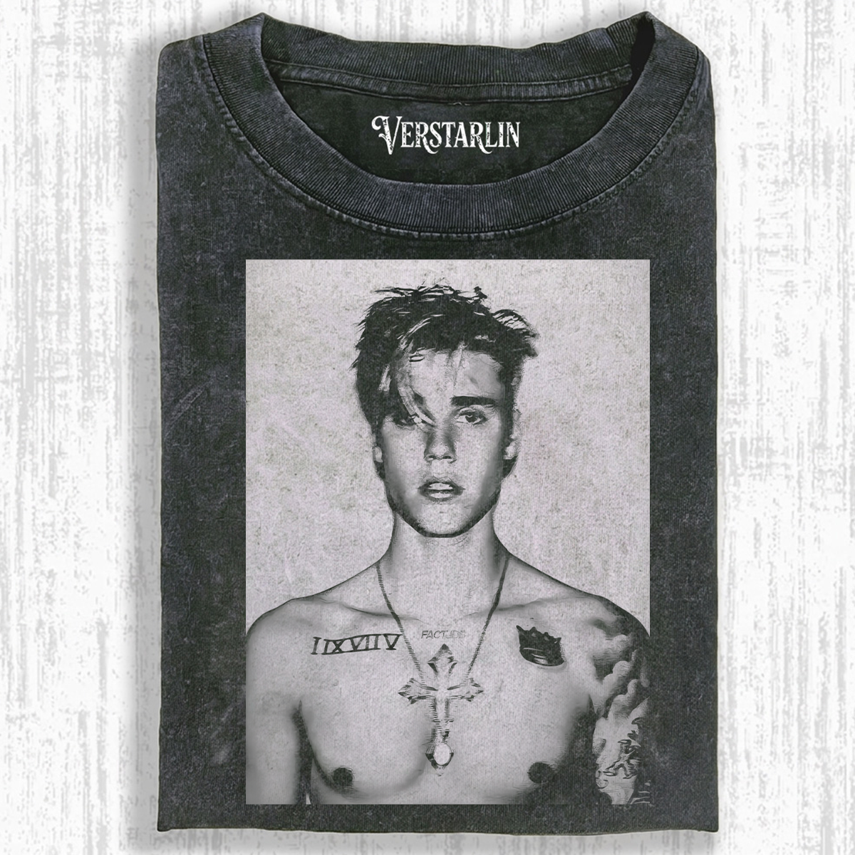 Coachella Edgy Vibe Justin Bieber Black & White Tattoo Photo Print 