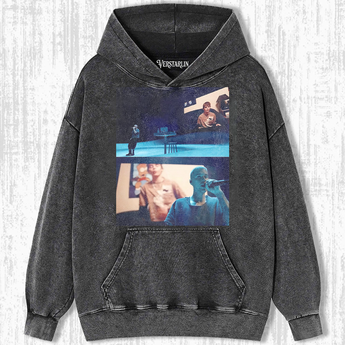 Justin Bieber Tour Montage Hoodie | Live Performance Collage Vintage Washed Sweatshirt