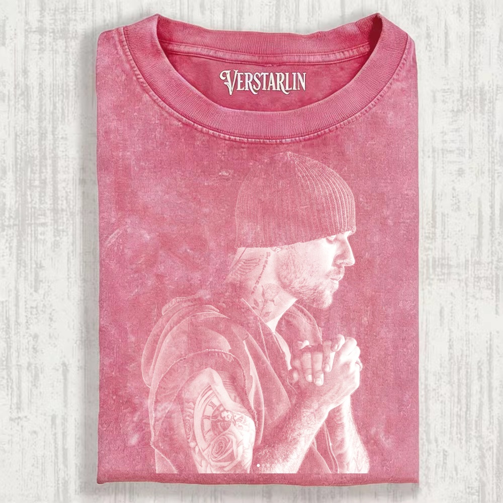 Coachella Vibe Justin Bieber Black & White Side Profile Prayer Graphic