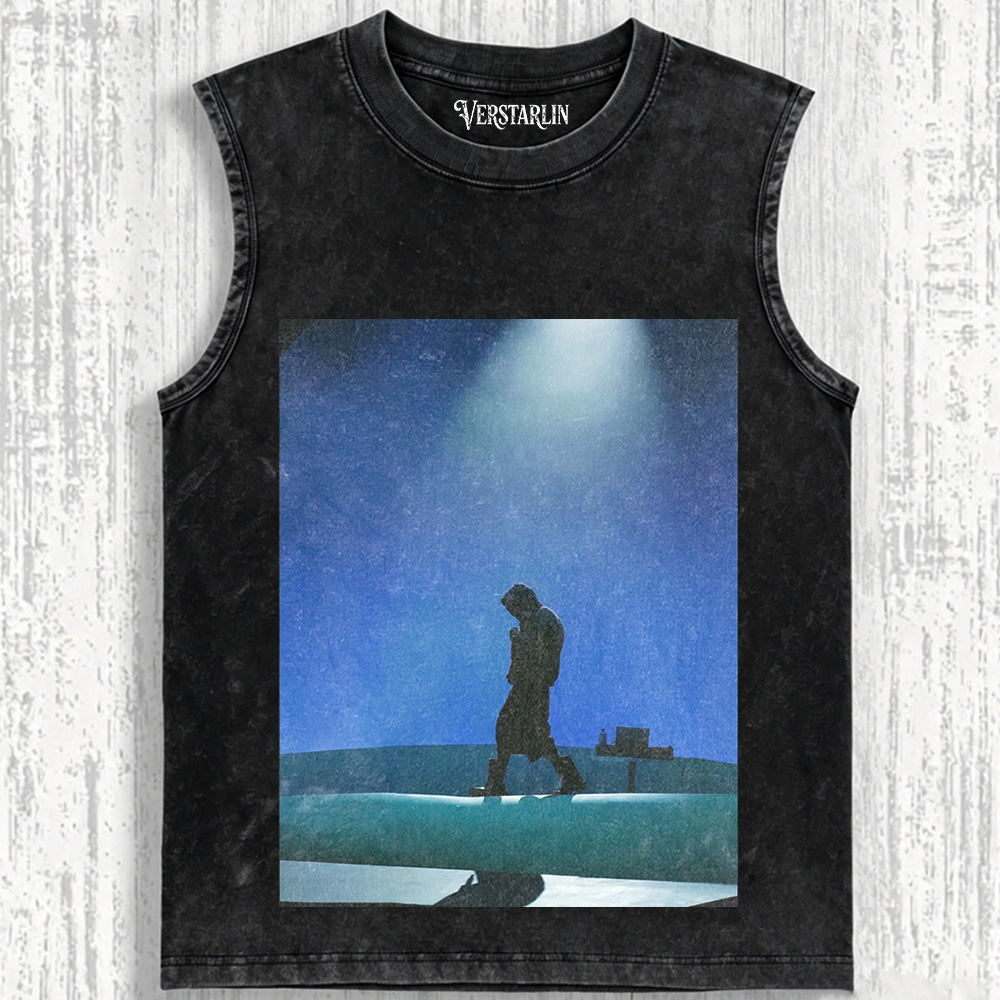 Coachella Stage Spotlight Blue Light Performer Silhouette Print