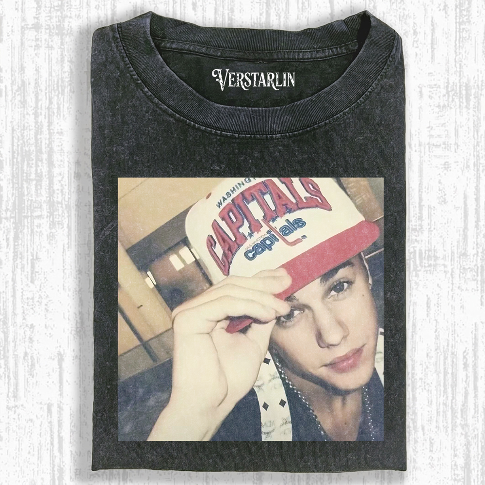 Coachella Retro Y2K Justin Bieber Cap Selfie Graphic