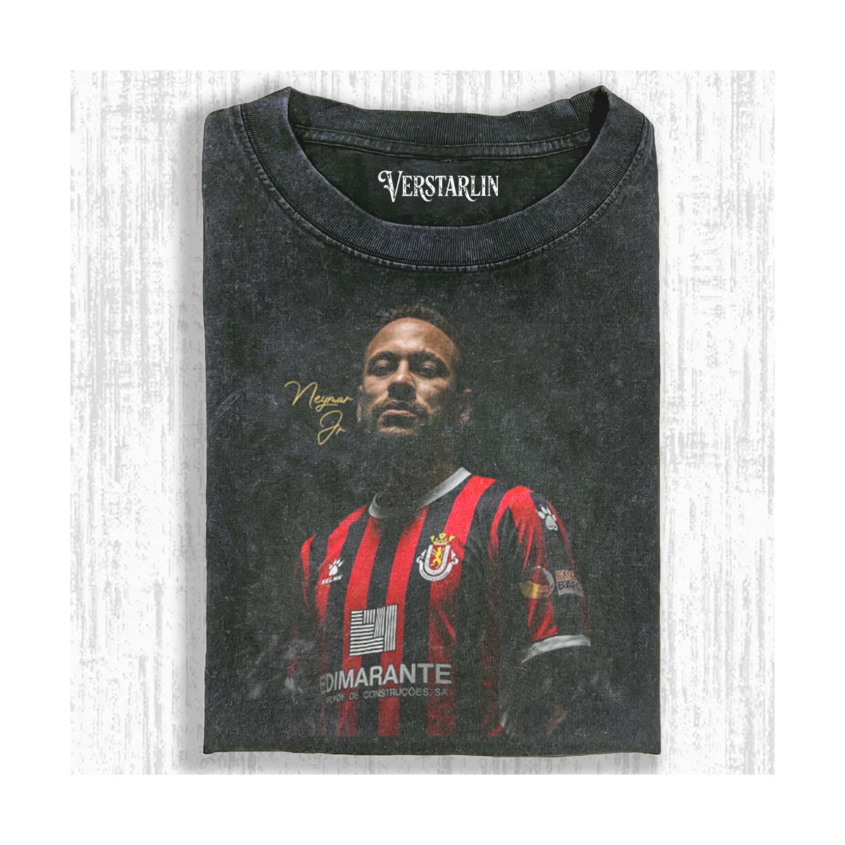 Neymar Jr. Retro Football Portrait Graphic T-Shirt